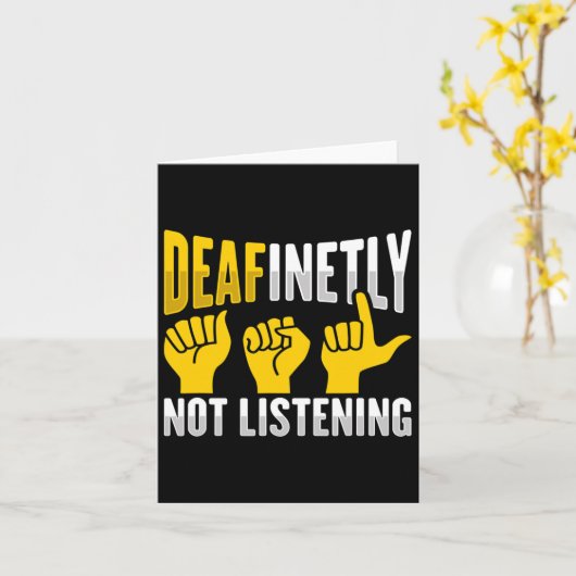 Asl-handgebaar dove slechthorendheid bewustzijn 3  kaart (Gele Bloem)