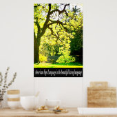 ASL-Handvormige Bijkantoren 36 x 24 inch Poster (Keuken)