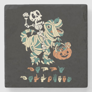 ASL Happy Halloween II - Schattige Spooky Seizoen Stenen Onderzetter