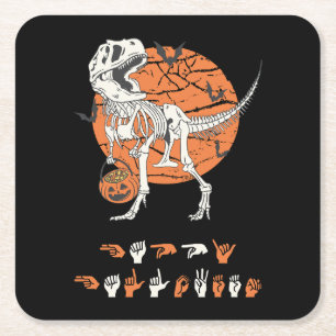 ASL Happy Halloween III - Schattige Spooky Seizoen Kartonnen Onderzetters