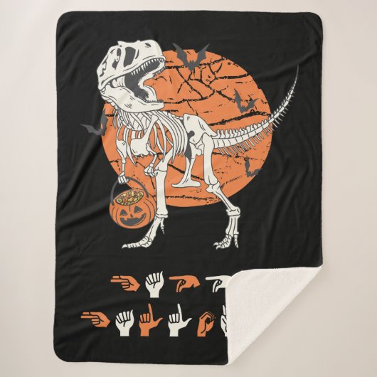 ASL Happy Halloween III - Schattige Spooky Seizoen Sherpa Deken (Voorkant)