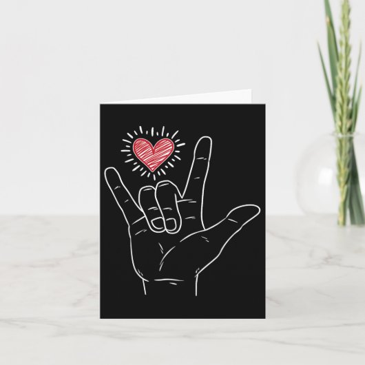 ASL Hart Ik hou van je Hand Gebarentaal Valentijns Kaart (Voorkant)