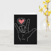 ASL Hart Ik hou van je Hand Gebarentaal Valentijns Kaart (Gele Bloem)