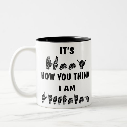 ASL Het is grappig hoe je denkt dat ik het nummer Tweekleurige Koffiemok (Links)