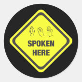 ASL, hier gesproken Ronde Sticker (Voorkant)