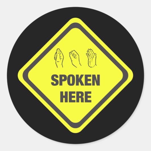 ASL, hier gesproken Ronde Sticker (Voorkant)