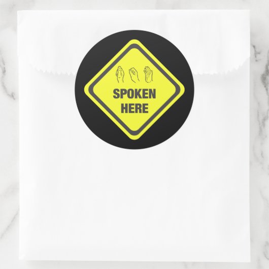 ASL, hier gesproken Ronde Sticker (Tas)