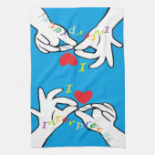 ASL I HEART my INTERPRETER Theedoek (Verticaal)