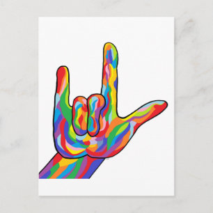 ASL I hou van je BOLD COLOR Briefkaart