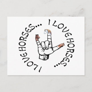 ASL I LIEFT VAN HORSES (AMERIKAANSE SIGN-TAAL) BRIEFKAART