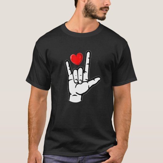 Asl I Love You American Sign Language Asl T-shirt (Voorkant)