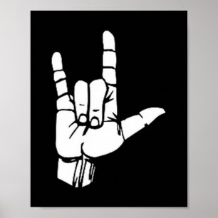 Asl I Love You Cadeau American Sign Language T-shi Poster