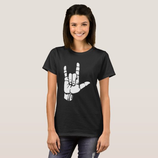 Asl I Love You Cadeau American Sign Language T-shi T-shirt (Voorkant volledig)