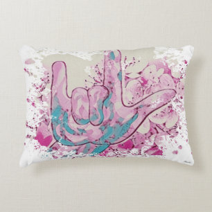 ASL I Love You Color Burst Accent Kussen