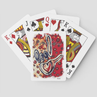 ASL I Love You Contemporary in Rood  Pokerkaarten