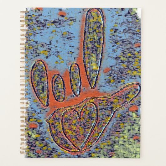 ASL I Love You Contemual in Blue Planner (Voorkant)