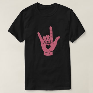 ASL "I Love You" Gebarentaal Hand met Hart T-shirt