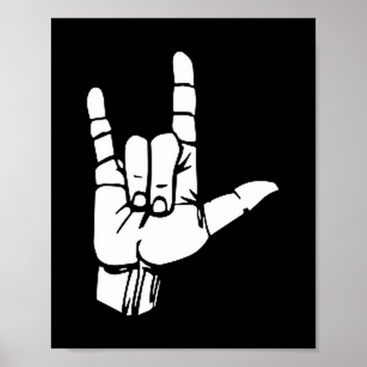 Asl I Love You Gift American Sign Language Tee Pre Poster (Voorkant)