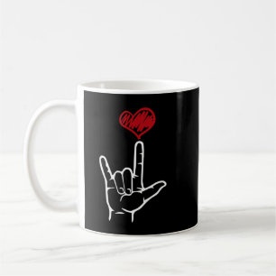 ASL I Love You Hand Heart American Sign Koffiemok