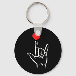 Asl I Love You Hand Heart Amerikaanse Gebarentaal Sleutelhanger