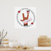 ASL I Love You HAND Sign- I LIVE CARDIOLOGY POSTER (Keuken)