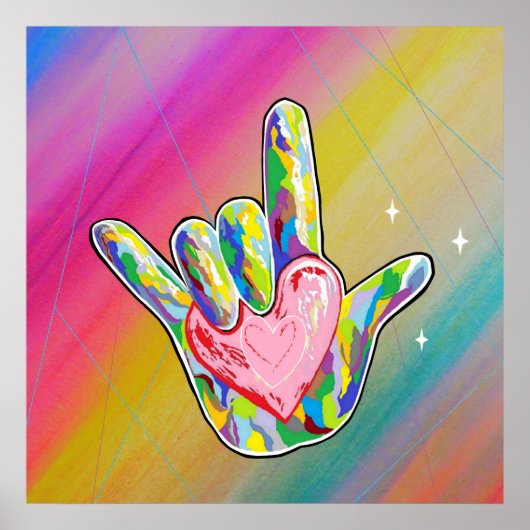 ASL I Love You Heart Poster (Voorkant)