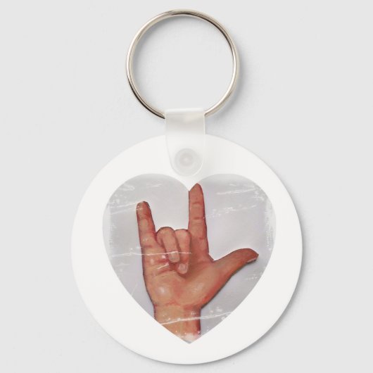 ASL "I LOVE YOU" HEART SHAPE #2 SLEUTELHANGER (Voorkant)
