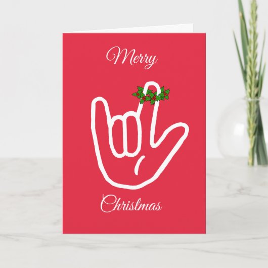 ASL I Love You Kerstcard Kaart (Voorkant)