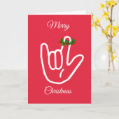 ASL I Love You Kerstcard Kaart (Gele Bloem)