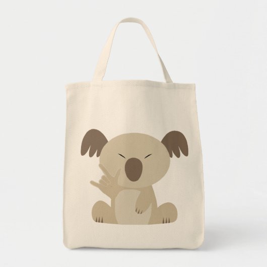 ASL I Love You Koala Bag Tote Bag (Voorkant)