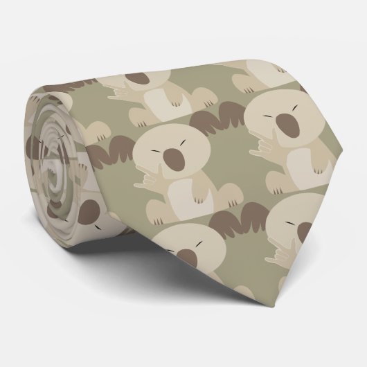 ASL I Love You Koala Stropdas (Opgerold)