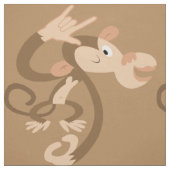 ASL I Love You Monkey Patterned Fabric Stof (Swatch)