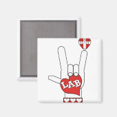 ASL I Love You Sign LAB (LABORATORY) Magneet (Voorkant / Achterkant)