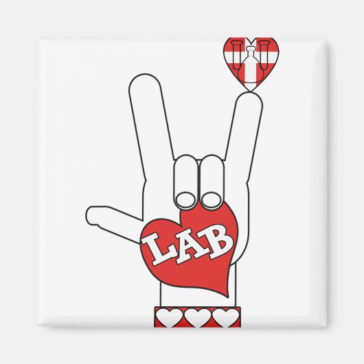 ASL I Love You Sign LAB (LABORATORY) Magneet (Voorkant)