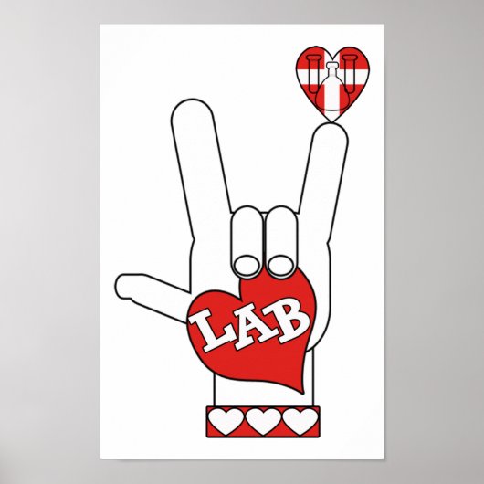 ASL I Love You Sign LAB (LABORATORY) Poster (Voorkant)