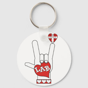 ASL I Love You Sign LAB (LABORATORY) Sleutelhanger