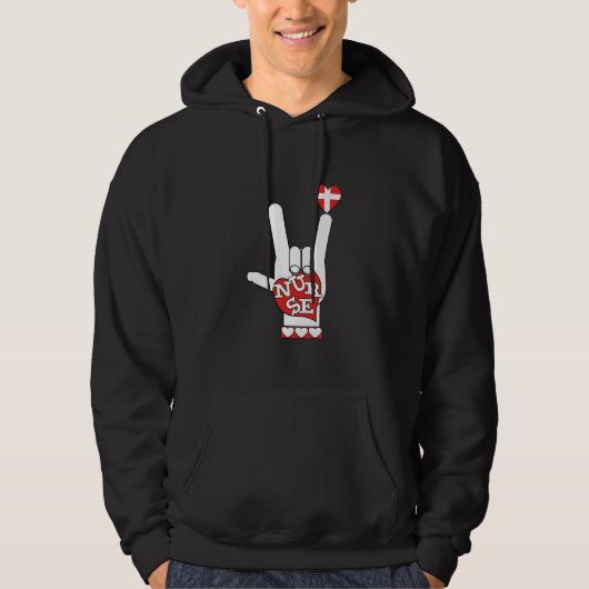 ASL I Love You Sign Language - HAND HEART NURY Hoodie (Voorkant)