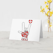 ASL I Love You Sign Language - HAND HEART NURY Kaart (Gele Bloem)