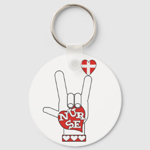 ASL I Love You Sign Language - HAND HEART NURY Sleutelhanger