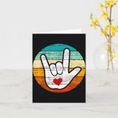 Asl I Love You, Sign Language Heart Love Valentine Kaart (Gele Bloem)