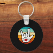 Asl I Love You, Sign Language Heart Love Valentine Sleutelhanger (Voorkant)