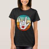 Asl I Love You, Sign Language Heart Love Valentine T-shirt (Voorkant)
