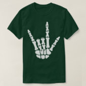 ASL I Love You Skeleton Hand on Black American Sig T-shirt (Design voorkant)