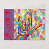 ASL I Love You with Bubble Background Briefkaart (Voorkant)