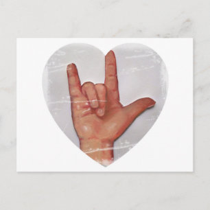 ASL "IK HOOP VAN JE" HEART SHAPE #2 BRIEFKAART