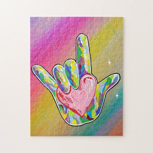 ASL IK HOOR VAN JE Hart Legpuzzel (Verticaal)