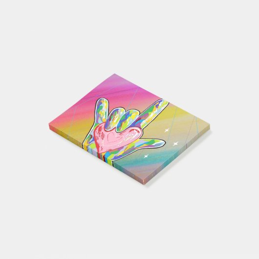 ASL IK HOOR VAN JE Hart Post-it® Notes (Schuin)