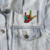 ASL IK HOOR VAN JE VIERKANTE BUTTON 5,1 CM (In situ)