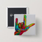 ASL IK HOOR VAN JE VIERKANTE BUTTON 5,1 CM (Voorkant /achterkant)
