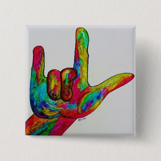 ASL IK HOOR VAN JE VIERKANTE BUTTON 5,1 CM (Voorkant)